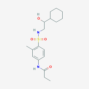 N-(4-(N-(2-cyclohexyl-2-hydroxyethyl)sulfamoyl)-3-methylphenyl)propionamide