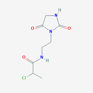 molecular formula C8H12ClN3O3 B2926365 2-Chloro-N-[2-(2,5-dioxoimidazolidin-1-yl)ethyl]propanamide CAS No. 2411201-59-5