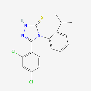 molecular formula C17H15Cl2N3S B2926366 5-(2,4-dichlorophenyl)-4-[2-(propan-2-yl)phenyl]-4H-1,2,4-triazole-3-thiol CAS No. 380345-91-5