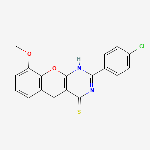 2-(4-chlorophenyl)-9-methoxy-3H-chromeno[2,3-d]pyrimidine-4(5H)-thione