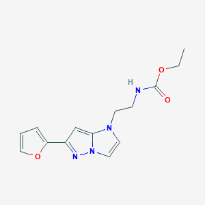 molecular formula C14H16N4O3 B2926372 碳酸乙酯-2-(6-(呋喃-2-基)-1H-咪唑并[1,2-b]吡唑-1-基)乙基 CAS No. 1798623-03-6