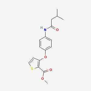 molecular formula C17H19NO4S B2926373 Methyl 3-{4-[(3-methylbutanoyl)amino]phenoxy}-2-thiophenecarboxylate CAS No. 900019-27-4