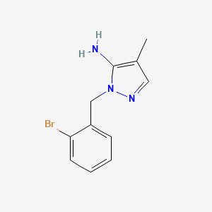 molecular formula C11H12BrN3 B2926386 1-(2-Bromobenzyl)-4-methyl-1H-pyrazol-5-amine CAS No. 1152524-44-1