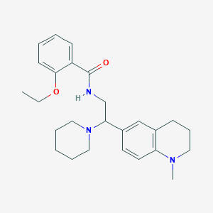 molecular formula C26H35N3O2 B2926390 2-ethoxy-N-(2-(1-methyl-1,2,3,4-tetrahydroquinolin-6-yl)-2-(piperidin-1-yl)ethyl)benzamide CAS No. 922095-68-9