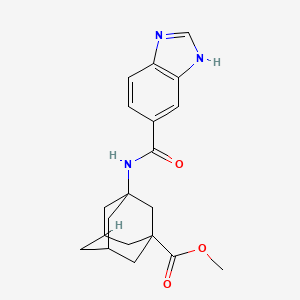 molecular formula C20H23N3O3 B2926396 (1r,3s,5R,7S)-甲基 3-(1H-苯并[d]咪唑-5-甲酰胺)金刚烷-1-甲酸酯 CAS No. 1235163-45-7