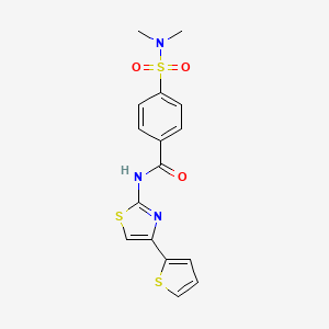 4-(dimethylsulfamoyl)-N-(4-thiophen-2-yl-2-thiazolyl)benzamide