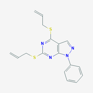 molecular formula C17H16N4S2 B292640 4,6-bis(allylsulfanyl)-1-phenyl-1H-pyrazolo[3,4-d]pyrimidine 