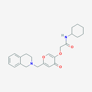 molecular formula C23H28N2O4 B2926407 N-cyclohexyl-2-[6-(3,4-dihydro-1H-isoquinolin-2-ylmethyl)-4-oxopyran-3-yl]oxyacetamide CAS No. 898441-20-8