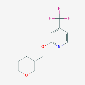 molecular formula C12H14F3NO2 B2926412 2-[(Oxan-3-yl)methoxy]-4-(trifluoromethyl)pyridine CAS No. 2199510-39-7