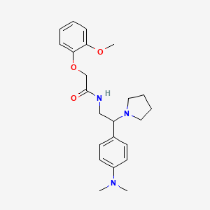 molecular formula C23H31N3O3 B2926413 N-(2-(4-(二甲氨基)苯基)-2-(吡咯烷-1-基)乙基)-2-(2-甲氧基苯氧基)乙酰胺 CAS No. 1005297-27-7