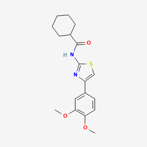 molecular formula C18H22N2O3S B2926421 N-(4-(3,4-二甲氧基苯基)噻唑-2-基)环己烷甲酰胺 CAS No. 313395-66-3