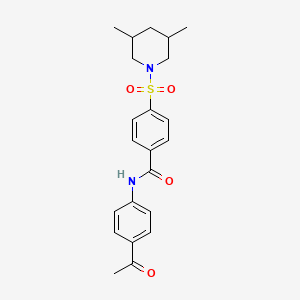 molecular formula C22H26N2O4S B2926423 N-(4-乙酰苯基)-4-[(3,5-二甲基哌啶-1-基)磺酰基]苯甲酰胺 CAS No. 392323-41-0