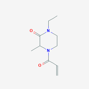 molecular formula C10H16N2O2 B2926431 1-Ethyl-3-methyl-4-prop-2-enoylpiperazin-2-one CAS No. 2224128-93-0