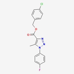 molecular formula C17H13ClFN3O2 B2926432 4-chlorobenzyl 1-(4-fluorophenyl)-5-methyl-1H-1,2,3-triazole-4-carboxylate CAS No. 946253-24-3