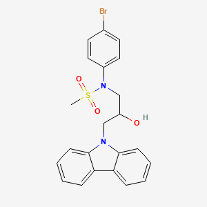 molecular formula C22H21BrN2O3S B2926441 N-(4-bromophenyl)-N-[3-(9H-carbazol-9-yl)-2-hydroxypropyl]methanesulfonamide CAS No. 429656-46-2