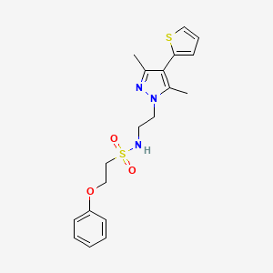 N-{2-[3,5-dimethyl-4-(thiophen-2-yl)-1H-pyrazol-1-yl]ethyl}-2-phenoxyethane-1-sulfonamide