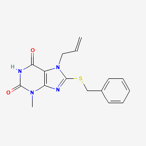 B2926446 7-allyl-8-(benzylthio)-3-methyl-1H-purine-2,6(3H,7H)-dione CAS No. 330990-68-6