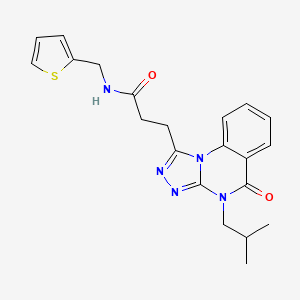 molecular formula C21H23N5O2S B2926448 3-(4-isobutyl-5-oxo-4,5-dihydro[1,2,4]triazolo[4,3-a]quinazolin-1-yl)-N-(thien-2-ylmethyl)propanamide CAS No. 902928-79-4