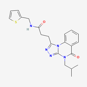 3-[4-(2-methylpropyl)-5-oxo-4H,5H-[1,2,4]triazolo[4,3-a]quinazolin-1-yl]-N-[(thiophen-2-yl)methyl]propanamide