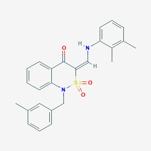 molecular formula C25H24N2O3S B2926453 (3E)-3-{[(2,3-二甲苯基)氨基]亚甲基}-1-(3-甲基苄基)-1H-2,1-苯并噻嗪-4(3H)-酮 2,2-二氧化物 CAS No. 892308-83-7