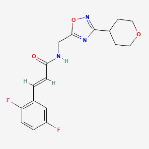 (E)-3-(2,5-difluorophenyl)-N-((3-(tetrahydro-2H-pyran-4-yl)-1,2,4-oxadiazol-5-yl)methyl)acrylamide