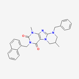 9-benzyl-1,7-dimethyl-3-(naphthalen-1-ylmethyl)-6,7,8,9-tetrahydropyrimido[2,1-f]purine-2,4(1H,3H)-dione