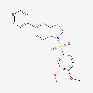 molecular formula C21H20N2O4S B2926474 1-((3,4-Dimethoxyphenyl)sulfonyl)-5-(pyridin-4-yl)indoline CAS No. 2034376-14-0