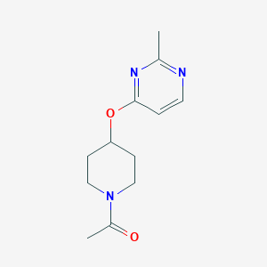 molecular formula C12H17N3O2 B2926477 1-(4-((2-Methylpyrimidin-4-yl)oxy)piperidin-1-yl)ethanone CAS No. 2097896-05-2