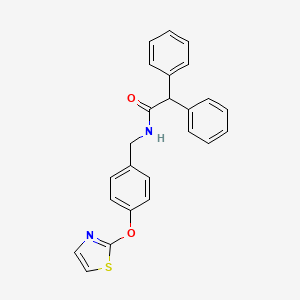 2,2-diphenyl-N-(4-(thiazol-2-yloxy)benzyl)acetamide