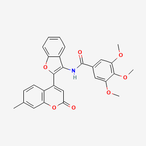 3,4,5-trimethoxy-N-(2-(7-methyl-2-oxo-2H-chromen-4-yl)benzofuran-3-yl)benzamide