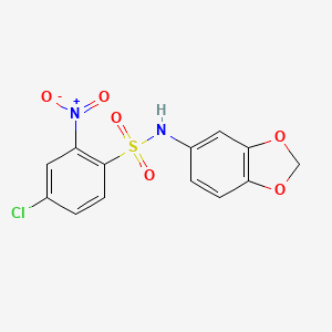 molecular formula C13H9ClN2O6S B2926482 N-(1,3-苯并二氧杂环-5-基)-4-氯-2-硝基苯磺酰胺 CAS No. 1023572-61-3