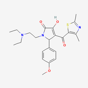 molecular formula C23H29N3O4S B2926485 1-(2-(diethylamino)ethyl)-4-(2,4-dimethylthiazole-5-carbonyl)-3-hydroxy-5-(4-methoxyphenyl)-1H-pyrrol-2(5H)-one CAS No. 627822-95-1