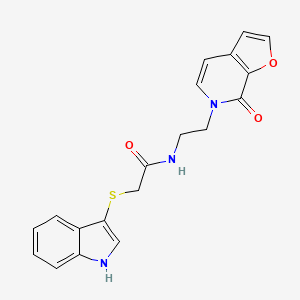 molecular formula C19H17N3O3S B2926487 2-((1H-indol-3-yl)thio)-N-(2-(7-oxofuro[2,3-c]pyridin-6(7H)-yl)ethyl)acetamide CAS No. 2034323-77-6