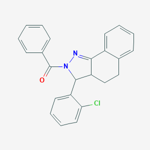 molecular formula C24H19ClN2O B292650 2-benzoyl-3-(2-chlorophenyl)-3,3a,4,5-tetrahydro-2H-benzo[g]indazole 