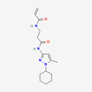 molecular formula C16H24N4O2 B2926511 N-(1-Cyclohexyl-5-methylpyrazol-3-yl)-3-(prop-2-enoylamino)propanamide CAS No. 2197735-43-4