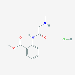 molecular formula C11H15ClN2O3 B2926518 Methyl 2-[2-(methylamino)acetamido]benzoate hydrochloride CAS No. 393154-94-4