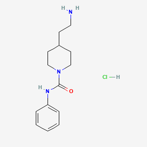 molecular formula C14H22ClN3O B2926532 4-(2-氨基乙基)-N-苯基哌啶-1-甲酰胺盐酸盐 CAS No. 2320898-38-0