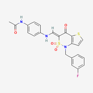 (Z)-N-(4-(((1-(3-fluorobenzyl)-2,2-dioxido-4-oxo-1H-thieno[3,2-c][1,2]thiazin-3(4H)-ylidene)methyl)amino)phenyl)acetamide