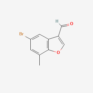 molecular formula C10H7BrO2 B2926547 5-Bromo-7-methyl-1-benzofuran-3-carbaldehyde CAS No. 2248405-18-5