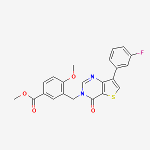 methyl 3-{[7-(3-fluorophenyl)-4-oxothieno[3,2-d]pyrimidin-3(4H)-yl]methyl}-4-methoxybenzoate