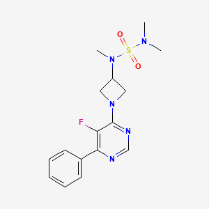 molecular formula C16H20FN5O2S B2926550 N-(Dimethylsulfamoyl)-1-(5-fluoro-6-phenylpyrimidin-4-yl)-N-methylazetidin-3-amine CAS No. 2380191-01-3