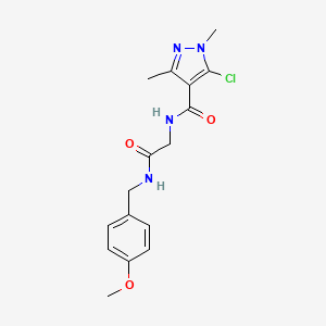 molecular formula C16H19ClN4O3 B2926551 5-chloro-N-{2-[(4-methoxybenzyl)amino]-2-oxoethyl}-1,3-dimethyl-1H-pyrazole-4-carboxamide CAS No. 956961-80-1