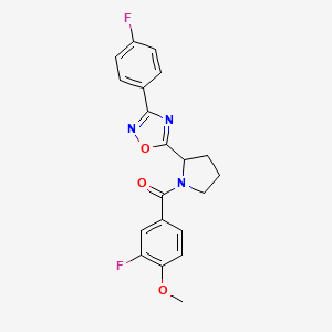 5-[1-(3-Fluoro-4-methoxybenzoyl)pyrrolidin-2-yl]-3-(4-fluorophenyl)-1,2,4-oxadiazole