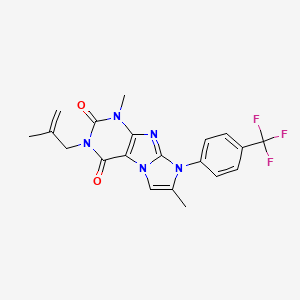 molecular formula C20H18F3N5O2 B2926560 4,7-Dimethyl-2-(2-methylprop-2-enyl)-6-[4-(trifluoromethyl)phenyl]purino[7,8-a]imidazole-1,3-dione CAS No. 878730-18-8
