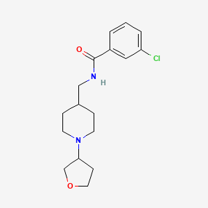 molecular formula C17H23ClN2O2 B2926562 3-chloro-N-((1-(tetrahydrofuran-3-yl)piperidin-4-yl)methyl)benzamide CAS No. 2034606-18-1