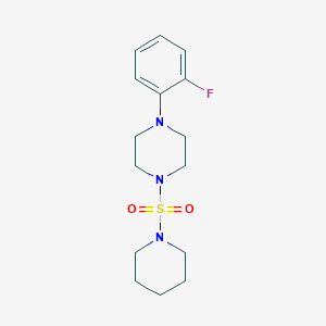 molecular formula C15H22FN3O2S B2926564 1-(2-氟苯基)-4-(哌啶-1-磺酰基)-哌嗪 CAS No. 801225-13-8