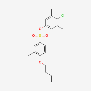 molecular formula C19H23ClO4S B2926580 4-Chloro-3,5-dimethylphenyl 4-butoxy-3-methylbenzene-1-sulfonate CAS No. 2361866-84-2