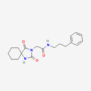 molecular formula C19H25N3O3 B2926584 2-(2,4-dioxo-1,3-diazaspiro[4.5]dec-3-yl)-N-(3-phenylpropyl)acetamide CAS No. 849679-32-9