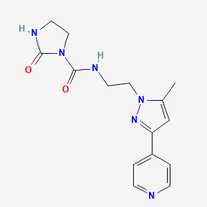 molecular formula C15H18N6O2 B2926586 N-(2-(5-methyl-3-(pyridin-4-yl)-1H-pyrazol-1-yl)ethyl)-2-oxoimidazolidine-1-carboxamide CAS No. 2034632-92-1