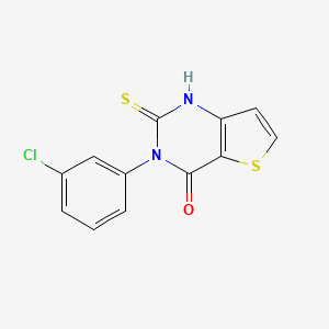molecular formula C12H7ClN2OS2 B2926594 3-(3-chlorophenyl)-2-thioxo-2,3-dihydrothieno[3,2-d]pyrimidin-4(1H)-one CAS No. 1154244-18-4